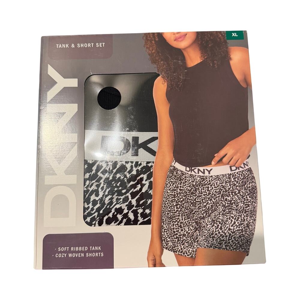 NIB DKNY Black & White Leopard Lounge Set SZ XL